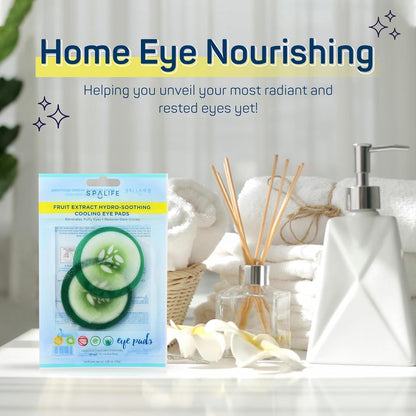 SpaLife Cooling Eye Pads - Korean Soothing Eye Pads for Dark Circles, Puffy Eyes, and Wrinkles - 48 Pads with Fruit + Vegetable Extracts - Revitalizing Hydrating Eye Pads for Eye Treatment (Cucumber)