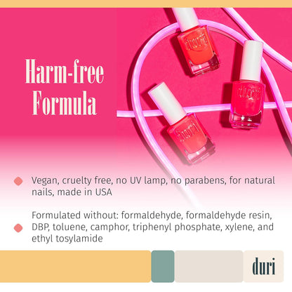 duri 161N Eruption Nail Polish, Neon Red Matte Finish, Full Coverage, Lasting, 0.45 Fl Oz