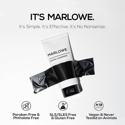 MARLOWE. No. 121 Facial Cleanser 6 oz, Daily Mens Face Wash with Natural Extracts & Antioxidants, Soothes, Purifies, Refreshes, Thick Lather, Fresh Woodsy Scent