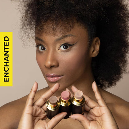 Cream Contour Stick Set – Blush, Bronzer & Highlighter Trio | Hydrating, Buildable, High-Pigment Makeup with Shea Butter & Vitamin E | Phoenix Beauty Gift Set (Enchanted)