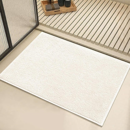 Bath Mat-Non-Slip Bathroom Floor Mats-Absorbent Quick Dry Low Pile Bathroom Rugs Fit Under Door-Bath Rug for Sink,Bathtub,Shower Room,20"×32",White