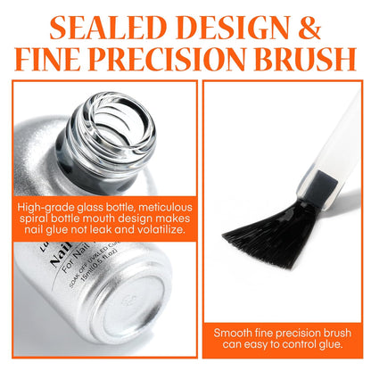 9 in One Nail Glue Gel for Acrylic Nail Tips, Super Strong Long-lasting, Curing Needed U V Extension Glue for Clear Fake Nail Tips, Press ons, Base Gel, 15ml