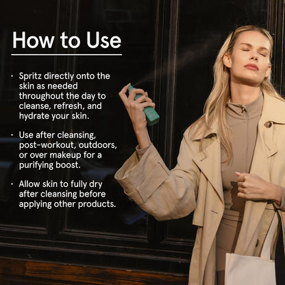 Barefaced Clean Slate Spritz 4 Fl Oz - Hypochlorous Acid Mist for Face & Body, Cleanses Skin on the Go, Setting Spray For Makeup, Boosts Hydration, Reduces Redness, and Soothes Sensitive Skin