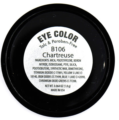 Chartreuse Bright Neon Yellow Green Shimmer Pressed Powder Single Vegan Eyeshadow; Talc, Paraben & Cruelty Free