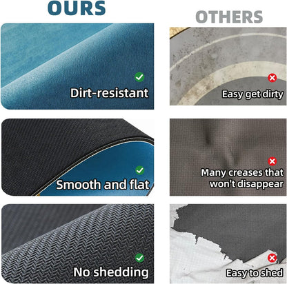 Bathroom Mat Quick Dry, Bathroom Rugs Non Slip Washable Thin Absorbent Bath Mat Fits Under Door Bathroom Floor Mat Perfect for Bath, Shower, or Sink 24"x48" Denim Blue