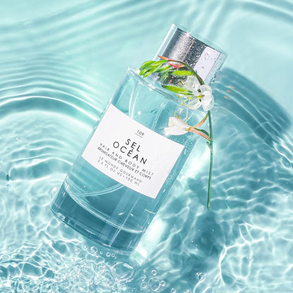 Le Monde Gourmand Sel Océan Hair & Body Perfume Mist - 3.4oz (100ml) - Honeysuckle, Muguet and Pink Sea Salt Fragrance Notes