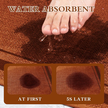 chakme Bathroom Rugs Mat 24x17, Ultra Thin Non Slip Bath Mat Small Quick Dry Absorbent Bath Mat for Bathroom Floor, (Orange, 24"x17")