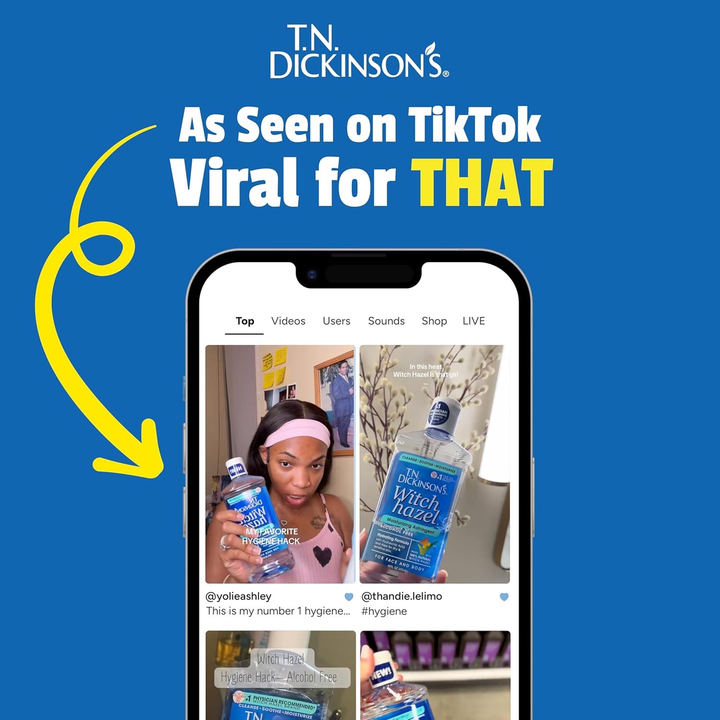 T.N. Dickinson's Witch Hazel Alcohol Free Moisturizing Astringent | 100% Natural Witch Hazel | Calms, Nourishes, Hydrates Skin | for Face & Body | 16 Fl Oz