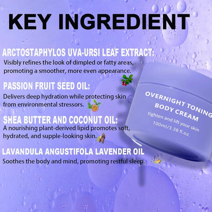 Get Dream Overnight Toning Whip Belly, Body Firming Cream, Skin Tightening Cream for Women, Anti Wrinkle Moisturizing, Target Stretch Marks, Tight Cellulite Firmness of Skin While Sleeping