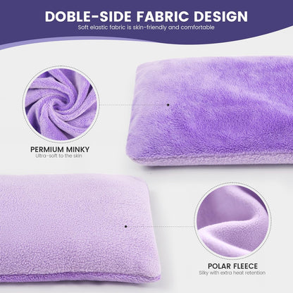 Microwave Heating Pad with Washable Cover, 6.5 X 12“ Microwavable Heating Pads for Neck and Shoulders and Back, Warm Compress for Knee, Muscles, Joints, Wrist, Abdomen (Purple)