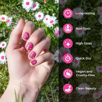 karma organic Natural Nail Polish, Vegan, and Cruelty-Free, No Toluene, No Formaldehyde, No DBP, and Free of TPHP, Bubbly Ro Who