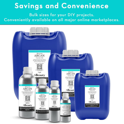 Bulk Argan Oil - 32 Fl Oz Large Size Bottle - Natural, Cold Pressed, 100 Percent Pure Argan Oil for Homemade Hair, Face and Skin Products - Light Aceite de Argan Carrier Oil