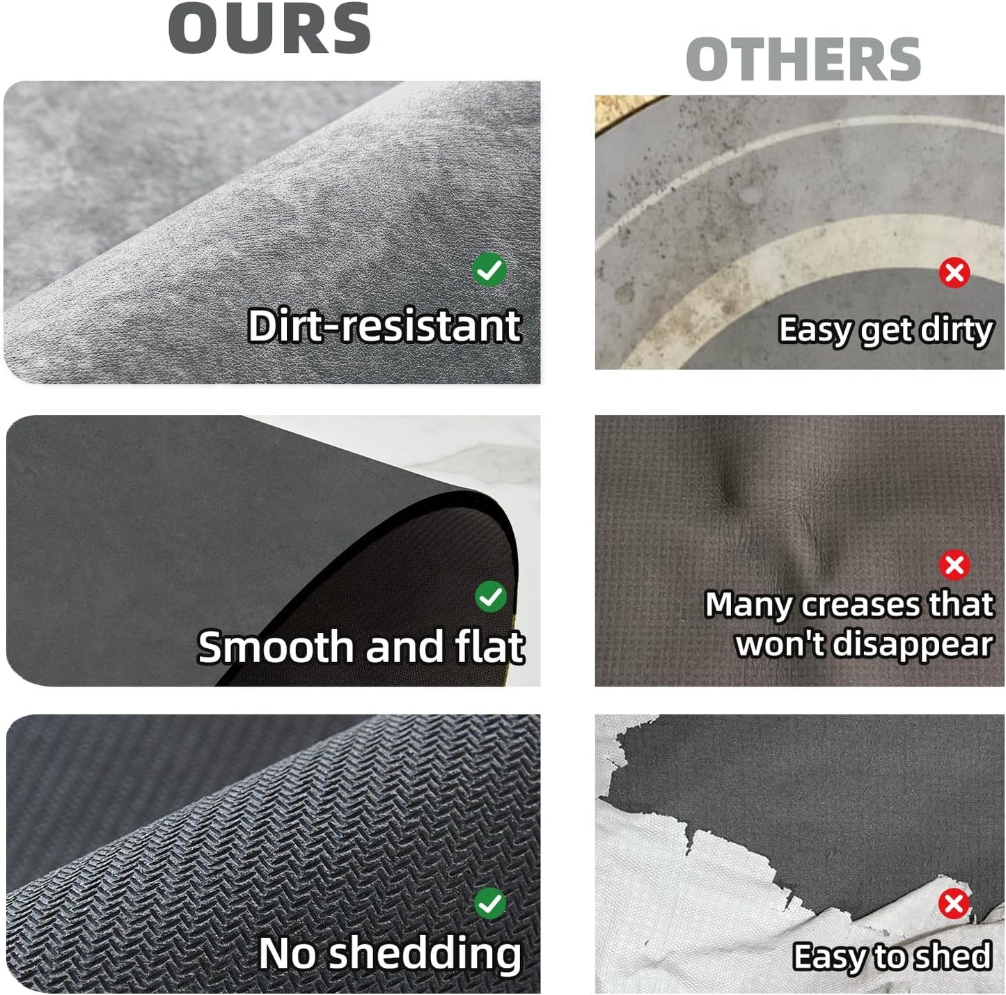 Bathroom Mat Quick Dry, Bathroom Rugs Non Slip Washable Thin Absorbent Bath Mat Fits Under Door Bathroom Floor Mat Perfect for Bath, Shower, or Sink 24"x60" Light Grey