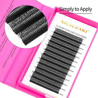 Lash Extensions Double Tips 4D Eyelash Extensions W Shape 0.07mm Thickness C Curl 13mm Premade Fans Easy Fan Volume Lashes Matte Black Crisscross(W-4D-Double Tips-0.07-C,13mm)