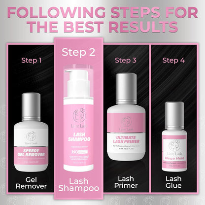 Eyelash Extension Shampoo/ Gentle Foam Cleanser for Lash Extensions & Natural Lashes (Shampoo + Lash Brush)