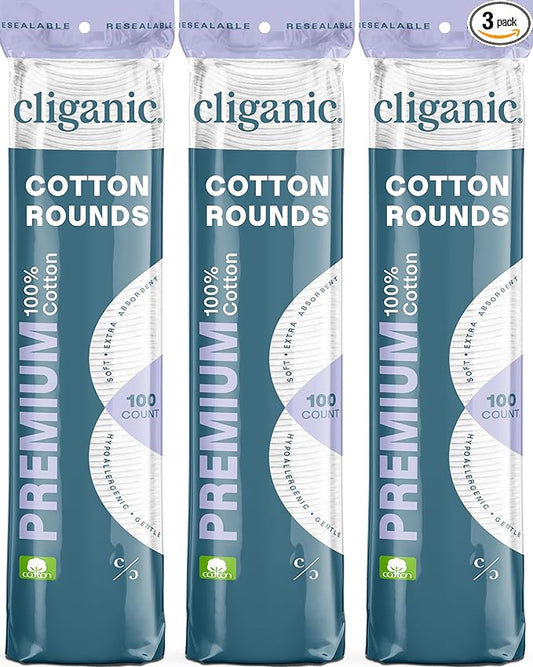 Cliganic premium cotton rounds for