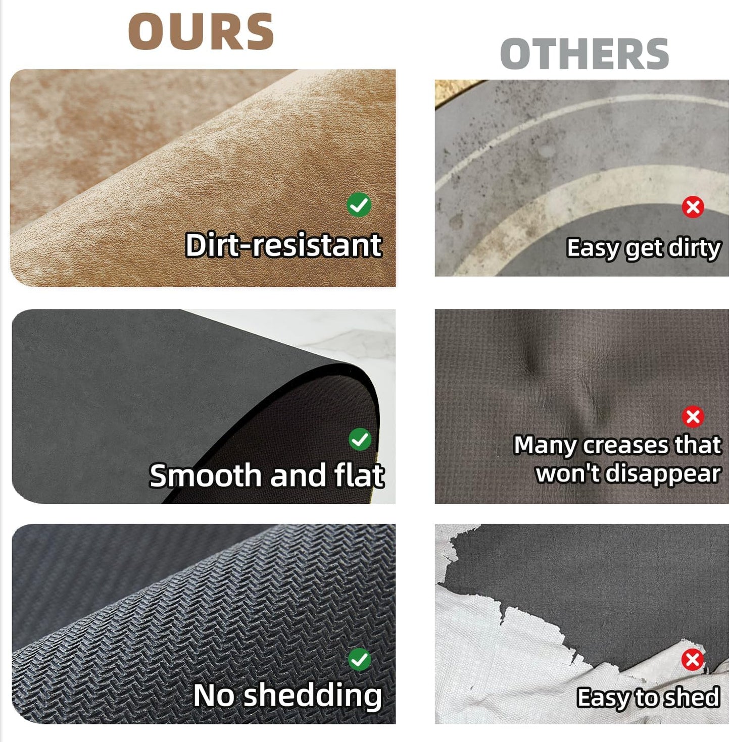 Bathroom Mat Quick Dry, Bathroom Rugs Non Slip Washable Thin Absorbent Bath Mat Fits Under Door Bathroom Floor Mat Perfect for Bath, Shower, or Sink 17"x59" Camel