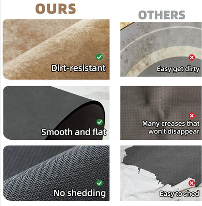 Toilet Rug, Thin Toilet Rugs U Shaped Washable Non Slip Absorbent Quick Dry Low Pile Toilet Mat, 20"x24" U Shape Camel