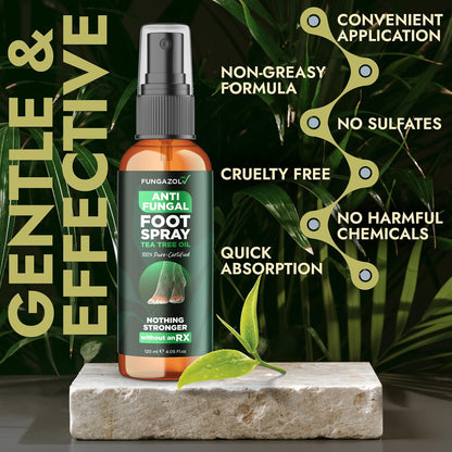 Terramed Just Think Comfort Foot Spray with Tea Tree Oil | Antifungal Treatment for Jock Itch, Nail Fungus & Ringworm | Fast Absorbing & Deep Penetrating Relief | Soothes Itching & Burning | 120ml