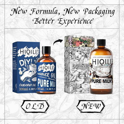 HIQILI Pure Milk Fragrance Oil for Home Diffuser, Ideal for Making Soap, Candles, Sugar Scrub, Skin & Body, Pet Safe - 5.07 Fl Oz