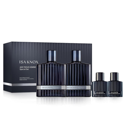ISA KNOX Age Focus Homme (Premium Skincare Gift Set, 12.2fl oz) - Even Skin Tone & Wrinkle Care. Toner and Lightweight Moisturizer Set , Niacinamide, Adenosine | Korean Skincare,