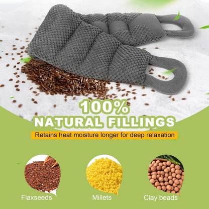 UNCN Long Wide Heating pad for Neck and Shoulders Back 33 * 5.9" microwavable Large Moist Heat Pack Warm hot Compress Neck wrap Weighted Bag Massage Reusable Herbal Nature Calming Portable 1.95Pounds