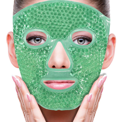 ZNÖCUETÖD Face Eye Mask Ice Pack for Reducing Puffiness, Bags Under Eyes, Puffy Dark Circles, Migraine,Hot/Cold Pack with Soft Plush Backing (Green #43)