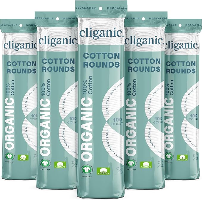 Cliganic organic cotton rounds (500