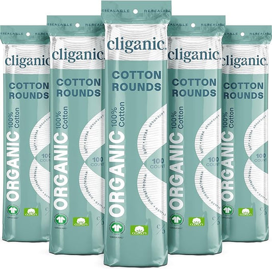 Cliganic organic cotton rounds (500