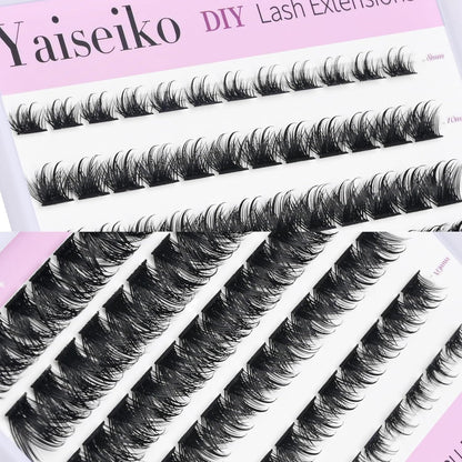 Clusters Lashes 72 PCS Eyelash Clusters D Curl 8-16 Individual Lashes Wispy Volume False Eyelashes DIY Eyelash Extension at Home by Yaiseiko