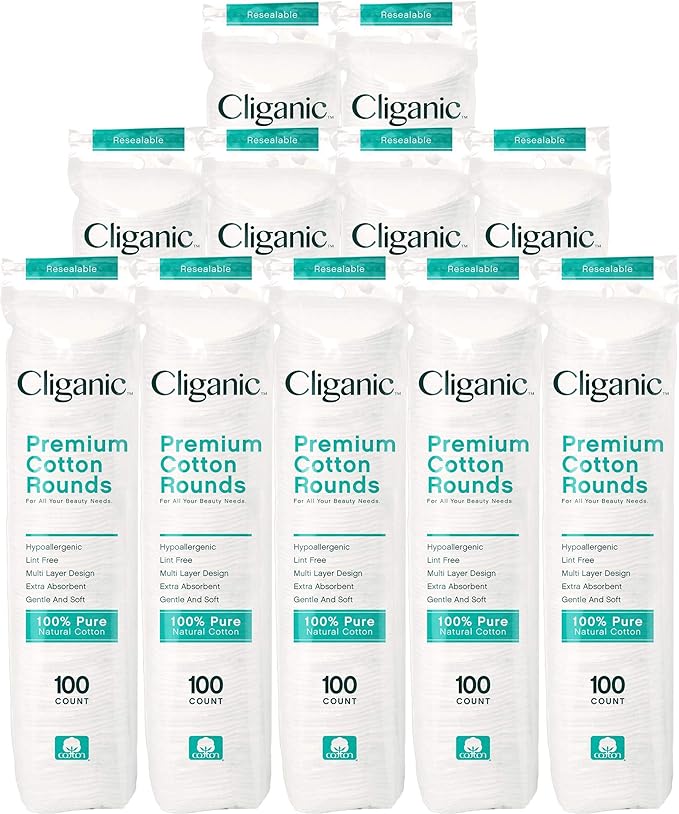 Cliganic premium cotton rounds for