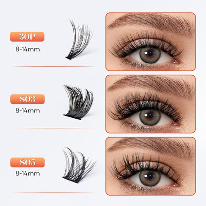 Lash Clusters-VYRILA 0.07mm Wispy Eyelashes C Curl Eyelash Clusters 8-14mix Individual Lashes Extension DIY at Home (S03+S05 138pcs-8-14mix)