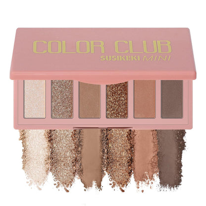 6 Colors Mini Eyeshadow Makeup Palette Caramel & Bronzed Neutral Tone Eye Shadow Matte & Shimmer Nude Make Up Pallet with Mirror Blendable Highly Pigmented Travel Size Gift Kit 05