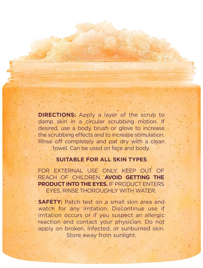 Brooklyn Botany Vitamin C Honey Sugar Scrub for Body 10 oz – Deeply Hydrating and Gently Exfoliating Body Scrub for Women and Men – Moisturizing and Nourishing the Skin