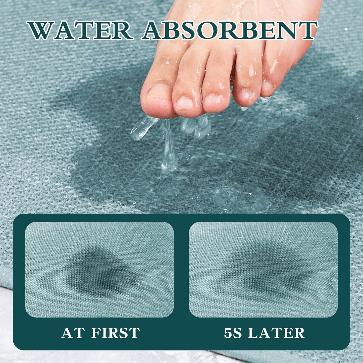 chakme Bathroom Rugs Mat 59x25, Ultra Thin Non Slip Bath Mat Large Quick Dry Absorbent Bath Mat for Bathroom Floor, (Navy Blue, 59"x25")