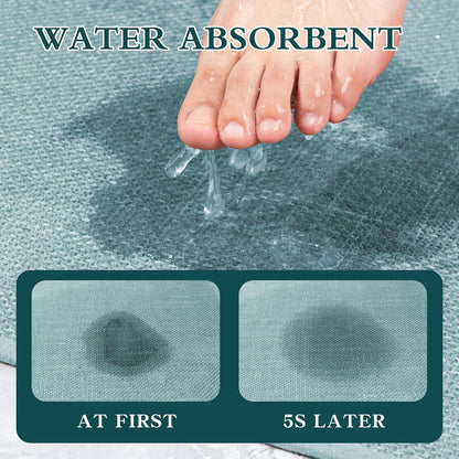 chakme Bathroom Rugs Mat 59x25, Ultra Thin Non Slip Bath Mat Large Quick Dry Absorbent Bath Mat for Bathroom Floor, (Navy Blue, 59"x25")