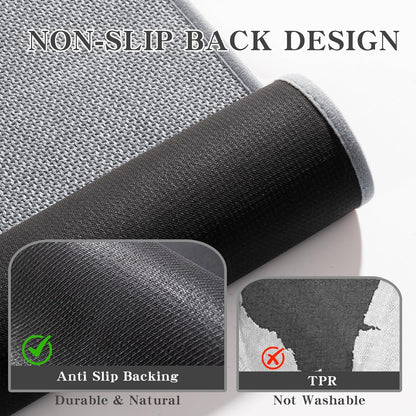 chakme Bathroom Rugs Mat 59x25, Ultra Thin Non Slip Bath Mat Large Quick Dry Absorbent Bath Mat for Bathroom Floor, (Light Grey, 59"x25")