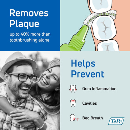 TePe Interdental Brush Extra Soft, Supersoft Dental Brush for Teeth Cleaning, Pack of 8, Multi Pack