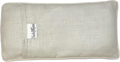 Organic Linen Eye Pillow - Lavender & Flaxseed for Relaxation, Yoga, Stress Relief - Microwavable Heating Pad & Cool Compress - Made in USA - Gifts for Meditation