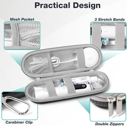 Nincha Hard Shell Electric Toothbrush Case - for Oral-B iO/Pro/Smart Series, Philips Sonicare Electric Toothbrush, Bigger Size Travel Case Fits all Powered Toothbrushes and Accessories Black