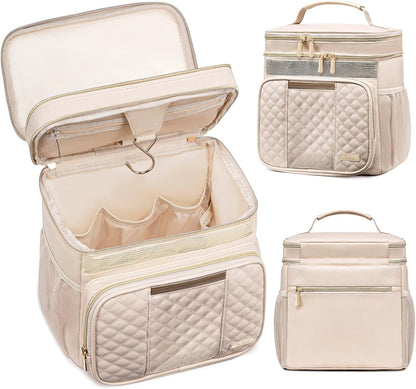 Large Leather Toiletry Bag for Women Men,Bathroom Bag,Water Resistant Portable Shower Caddy for College Dorm,Hanging Toiletry Bags for Traveling,Gym Camping Cruise Ship Travel Essentials Shower Bag