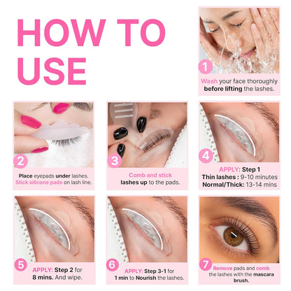 Korean Lash Lift Kit - 5 Sets Eyelash Curling Perm with Upgraded Glue, Easy for Beginner & Professional, Semi Permanent Perming Wave Suitable For Salon, Blue