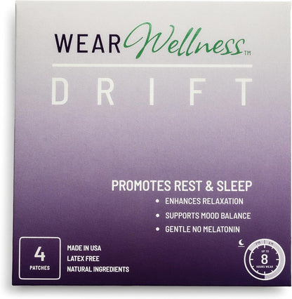 Drift Film Patches - Topical Sleep Patches for Rest & Relaxation - Patch with Valerian, GABA, and Lavender - Deep Natural Sleep - Long-Lasting Effect - 4 Pack