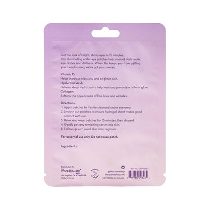 The Crème Shop How Do Eye Look? Vegan Illuminating Under Eye Patches for Brightening Depuffing with Vitamin C Hyaluronic Acid & Vegan Collagen 15 Min Quick Fix for Dark Circles Wrinkles (Set of 6Pack)