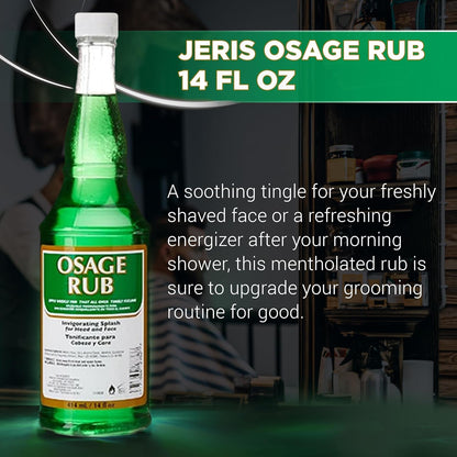 Clubman Jeris Osage Rub Professional Size - 14 fl oz Hair Tonic for Men, Refreshing and Invigorating Experience, Perfect for Men's Grooming Needs
