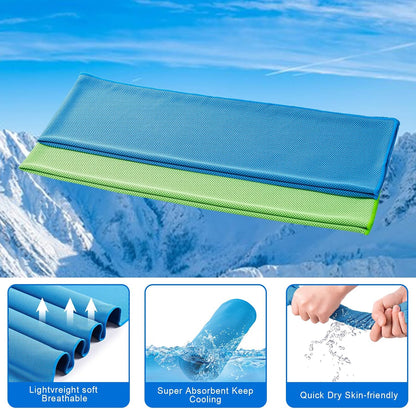 4 Pack Cooling Towel (40"x12"), Soft Breathable Chilly Towel, Ice Towel, Microfiber Towel for Yoga, Sport, Running, Workout,Gym, Camping, Fitness, Workout & More Activities(Multicolor)