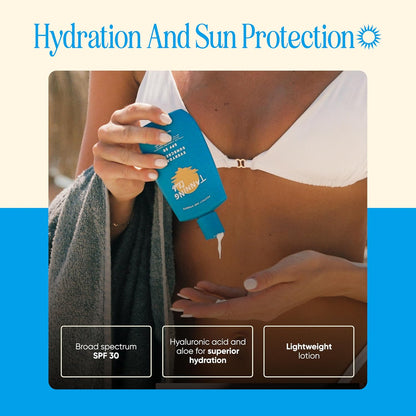 Everyday Sunscreen - SPF 30 Lightweight Sunblock Lotion for Face and Body - Hyaluronic Acid, Aloe, and Coconut Oil - Water and Sweat Resistant (80 Minutes) - 150 ml