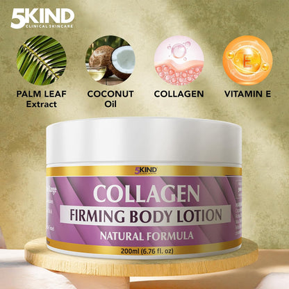 Collagen Cream 6.76 Fl Oz- Natural Collagen Body Lotion for Firmer & Conditioned Skin - Crepe Skin Firming Cream - Collagen Lotion for Women & Men - Crepey skin repair treatment by 5kind