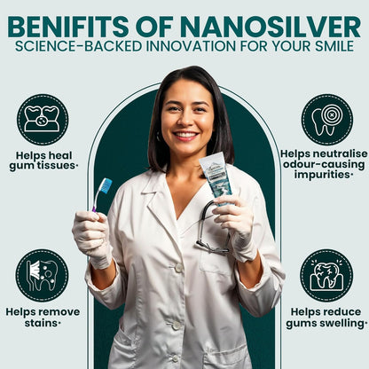 OPTIVIDA Fluoride Free Nano Hydroxyapatite Toothpaste with Colloidal Silver & Xylitol (4oz) to Help Protect Enamel & Cavity. Dentist Formulated Remineralizing Toothpaste for Adults & Kids Sensitivity.