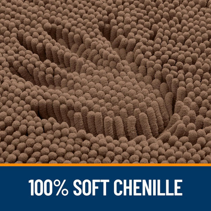 OLANLY Bathroom Rugs 30x20, Extra Soft Absorbent Chenille Bath Rugs, Rubber Backing Quick Dry, Machine Washable Bath Mats for Bathroom Floor, Tub and Shower, Home Decor Accessories, Mocha